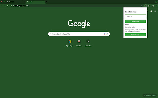 Bible Verse Lookup  from Chrome web store to be run with OffiDocs Chromium online