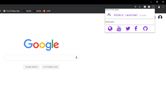 BIGALS launcher  from Chrome web store to be run with OffiDocs Chromium online