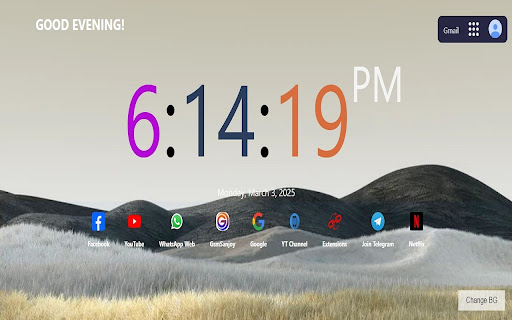 Big Digital Clock  from Chrome web store to be run with OffiDocs Chromium online
