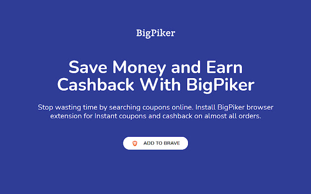 BigPiker Get Cashback on online Shopping  from Chrome web store to be run with OffiDocs Chromium online