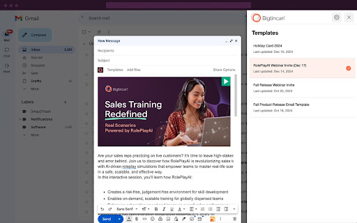 Bigtincan for Gmail  from Chrome web store to be run with OffiDocs Chromium online