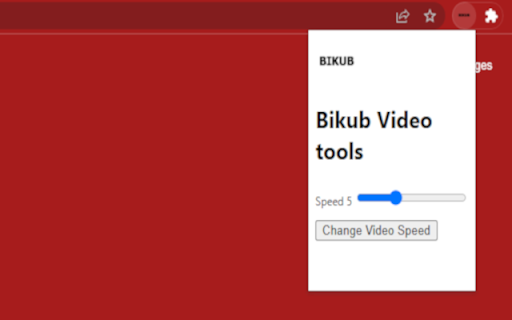 Bikub Video Speed  from Chrome web store to be run with OffiDocs Chromium online