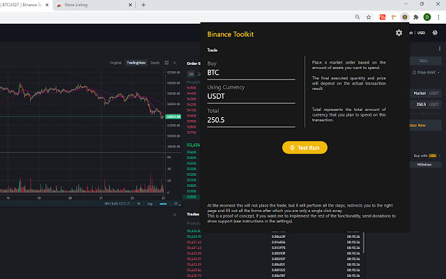 OffiDocs Chromium ile çevrimiçi olarak çalıştırılacak Chrome web mağazasından Binance Toolkit