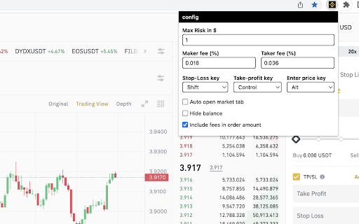 Binance utilities  from Chrome web store to be run with OffiDocs Chromium online