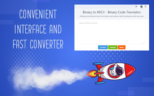 Binary to ASCII Binary Code Translator  from Chrome web store to be run with OffiDocs Chromium online