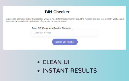 BIN Checker  from Chrome web store to be run with OffiDocs Chromium online