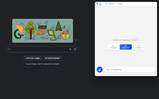 Bing AI popup  from Chrome web store to be run with OffiDocs Chromium online