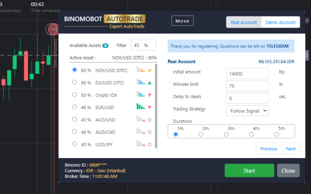 BinomoBot AutoTrade Syk  from Chrome web store to be run with OffiDocs Chromium online