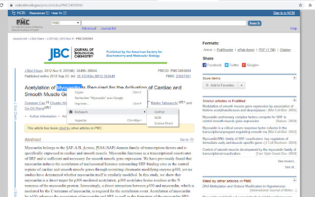 BioSearch  from Chrome web store to be run with OffiDocs Chromium online