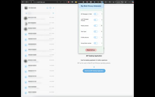 Bip Web Privacy Extension  from Chrome web store to be run with OffiDocs Chromium online