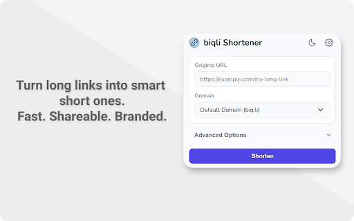 Biqli Shortener  from Chrome web store to be run with OffiDocs Chromium online