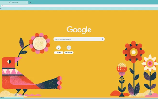bird and teal old chrome color theme  from Chrome web store to be run with OffiDocs Chromium online