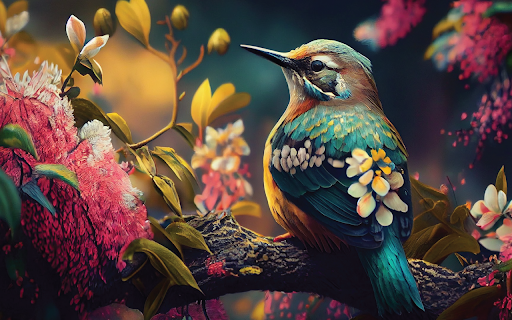 Bird Flowers  from Chrome web store to be run with OffiDocs Chromium online