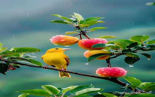 Bird on apple branch wallpaper  from Chrome web store to be run with OffiDocs Chromium online