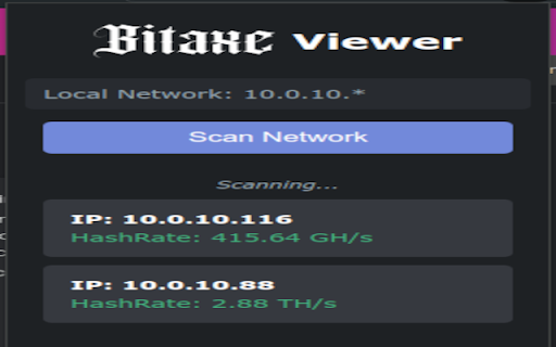 Bitaxe Viewer from Chrome web store to be run with OffiDocs Chromium online Bitaxe Viewer from Chrome web store to be run with OffiDocs Chromium online