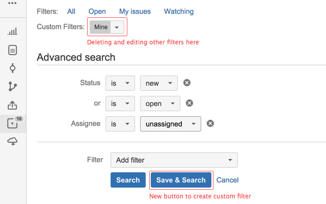 Bitbucket Filters  from Chrome web store to be run with OffiDocs Chromium online