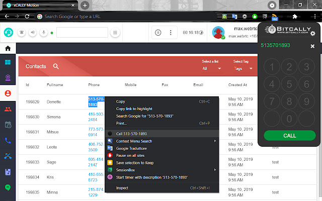 Bitcally  from Chrome web store to be run with OffiDocs Chromium online