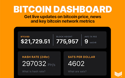 Bitcoin Dashboard  from Chrome web store to be run with OffiDocs Chromium online