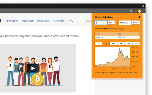Bitcoin Extension  from Chrome web store to be run with OffiDocs Chromium online
