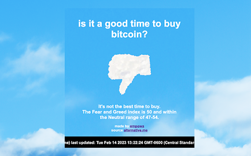 bitcoin fear and greed index  from Chrome web store to be run with OffiDocs Chromium online
