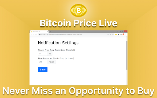 Bitcoin price live  from Chrome web store to be run with OffiDocs Chromium online