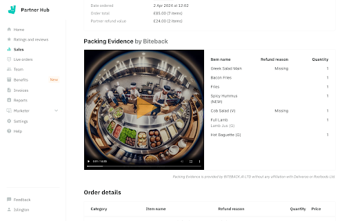 Biteback Restaurant Refund Fraud Protection  from Chrome web store to be run with OffiDocs Chromium online
