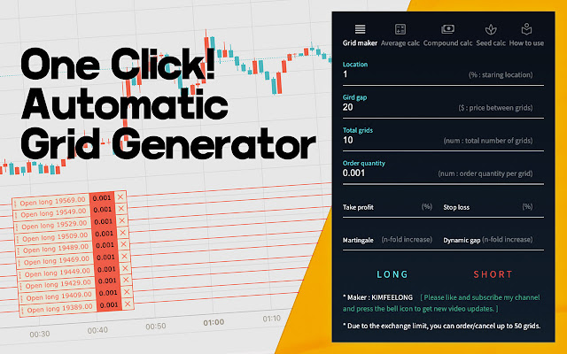 Bitget Bitcoin Grid Generator. automatic take Profit and stop loss.  from Chrome web store to be run with OffiDocs Chromium online