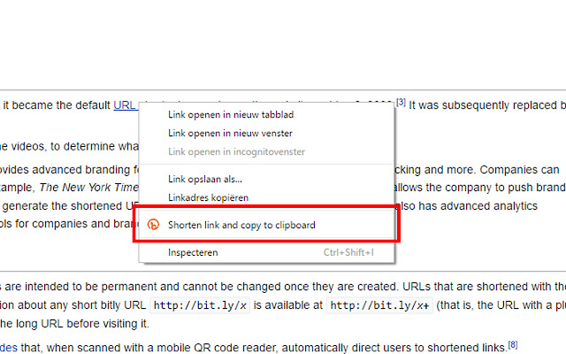 BitLy  from Chrome web store to be run with OffiDocs Chromium online