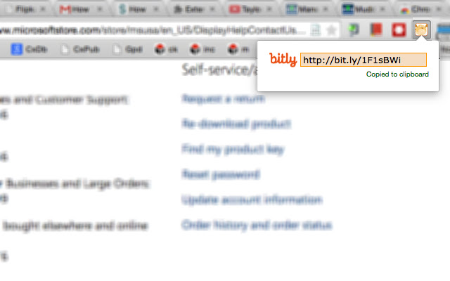 Bitly URL Shortner de la boutique en ligne Chrome doit être exécuté avec OffiDocs Chromium en ligne