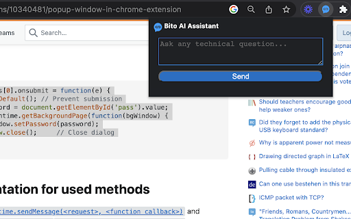 Bito AI Use ChatGPT to 100x dev work  from Chrome web store to be run with OffiDocs Chromium online