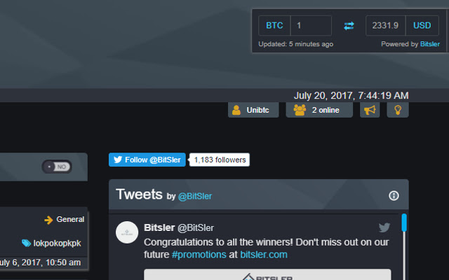 Bitsler Coin Widget  from Chrome web store to be run with OffiDocs Chromium online
