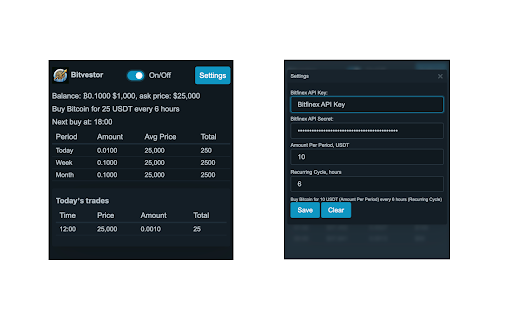 Bitvestor  from Chrome web store to be run with OffiDocs Chromium online