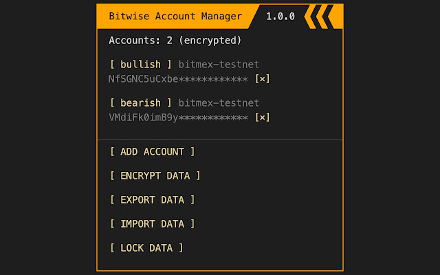Bitwise Account Manager از فروشگاه وب Chrome برای اجرا با OffiDocs Chromium به صورت آنلاین
