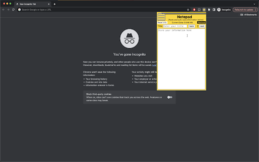 BIZNet Notepad  from Chrome web store to be run with OffiDocs Chromium online