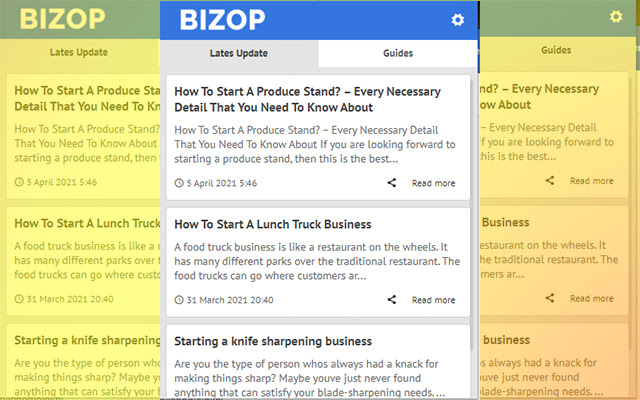 Bizop Latest Blogs Update  from Chrome web store to be run with OffiDocs Chromium online