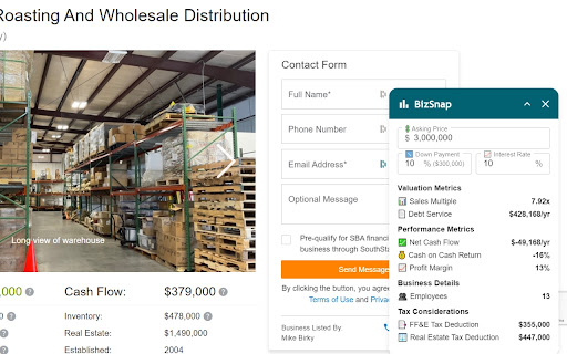 Bizsnap | X Ray Vision for Business Buyers  from Chrome web store to be run with OffiDocs Chromium online