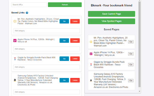 Bkmark  from Chrome web store to be run with OffiDocs Chromium online
