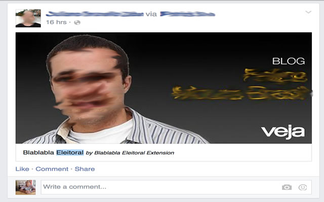 BlaBlaBla Eleitoral para sa Facebook mula sa Chrome web store na tatakbo sa OffiDocs Chromium online