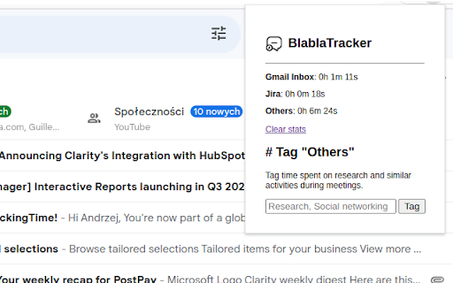 BlablaTracker  from Chrome web store to be run with OffiDocs Chromium online