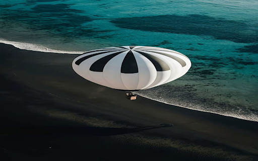 Black and white hot air balloon wallpape  from Chrome web store to be run with OffiDocs Chromium online