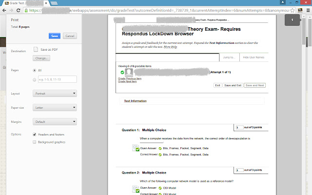 Blackboard Learn Exam Printing  from Chrome web store to be run with OffiDocs Chromium online