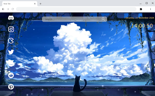 Black Cat Watching Sky live wallpaper  from Chrome web store to be run with OffiDocs Chromium online