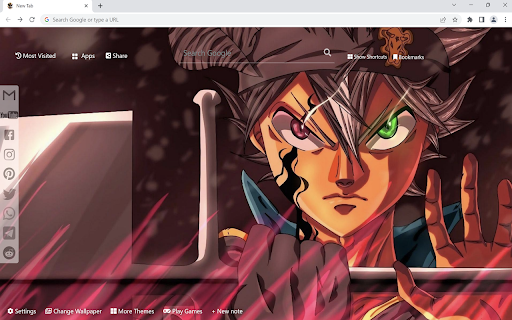 Black Clover Wallpaper New Tab  from Chrome web store to be run with OffiDocs Chromium online