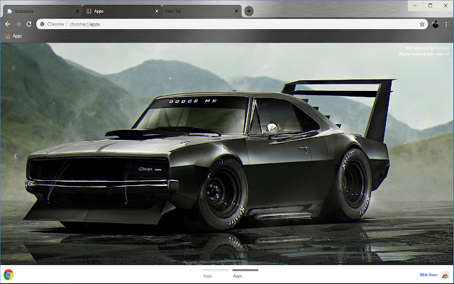Black Dodge American Muscles Racing Car  from Chrome web store to be run with OffiDocs Chromium online