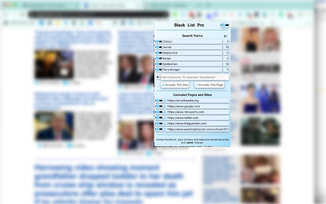Black List Pro  from Chrome web store to be run with OffiDocs Chromium online