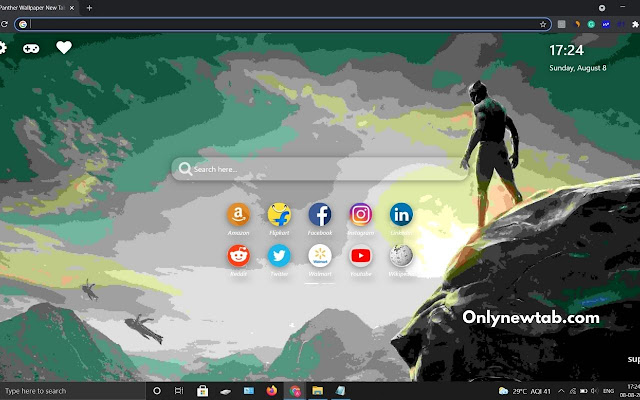 Black Panther Wallpaper New Tab Theme  from Chrome web store to be run with OffiDocs Chromium online