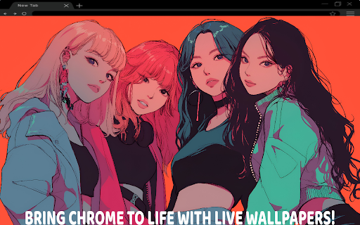 Blackpink Cartoon Kpop Art Live Wallpaper  from Chrome web store to be run with OffiDocs Chromium online