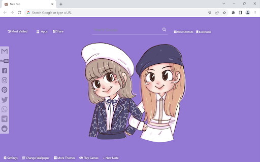 Tapeta Blackpink Chibi ze sklepu internetowego Chrome do uruchomienia z OffiDocs Chromium online