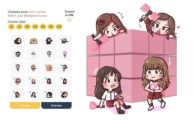 Blackpink Cursor  from Chrome web store to be run with OffiDocs Chromium online