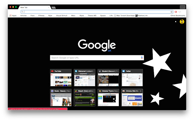 Black Theme White Stars  from Chrome web store to be run with OffiDocs Chromium online